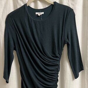 Helmut Lang Nova Ruched Jersey Dress Deep Green